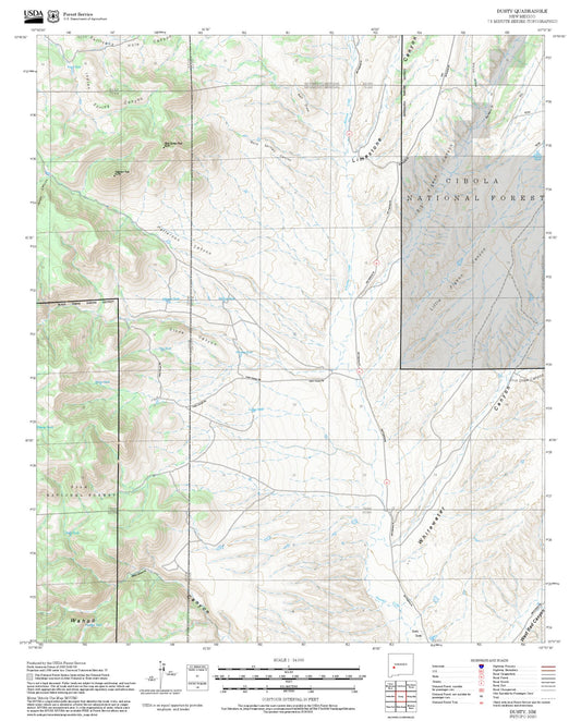 2025 Forest Service Topo Map of Dusty New Mexico
