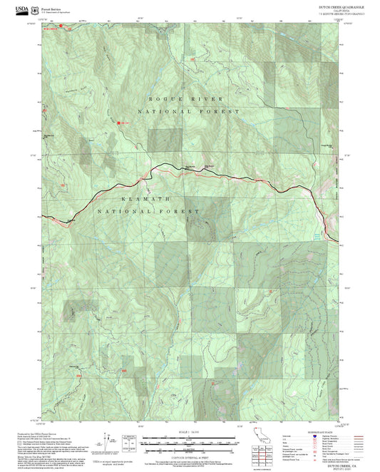 2025 Forest Service Topo Map of Dutch Creek California