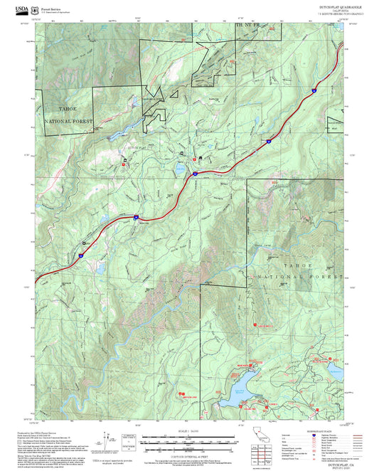 2025 Forest Service Topo Map of Dutch Flat California