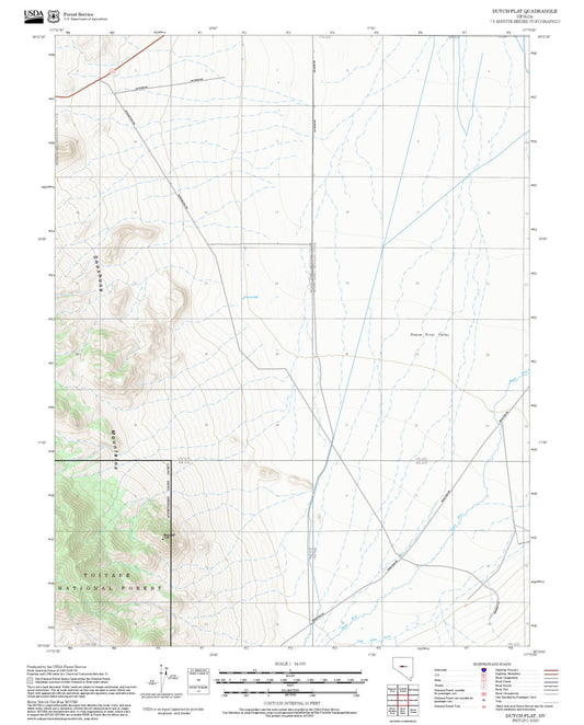 2025 Forest Service Topo Map of Dutch Flat Nevada