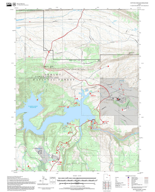 2025 Forest Service Topo Map of Dutch John Utah