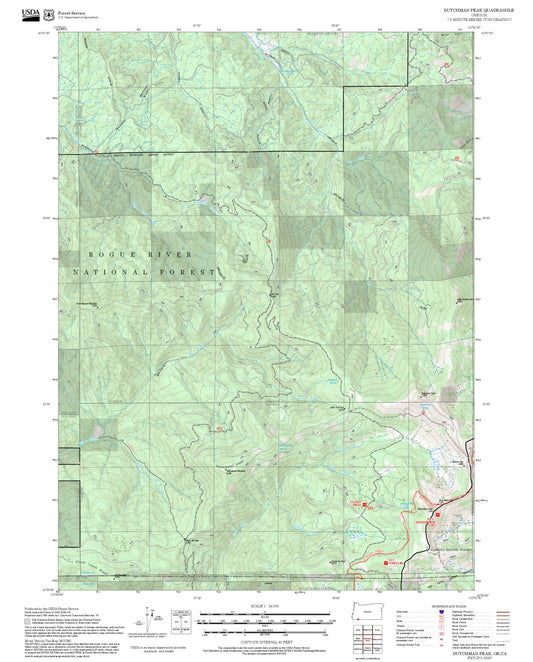2025 Forest Service Topo Map of Dutchman Peak Oregon