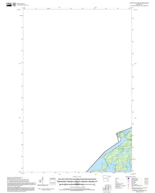 2025 Forest Service Topo Map of Dutton Lake Minnesota