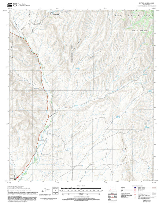 2025 Forest Service Topo Map of Dwyer New Mexico