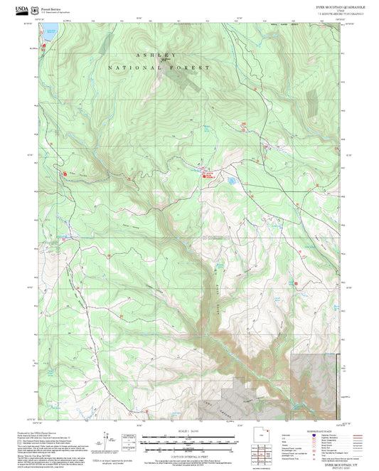2025 Forest Service Topo Map of Dyer Mountain Utah