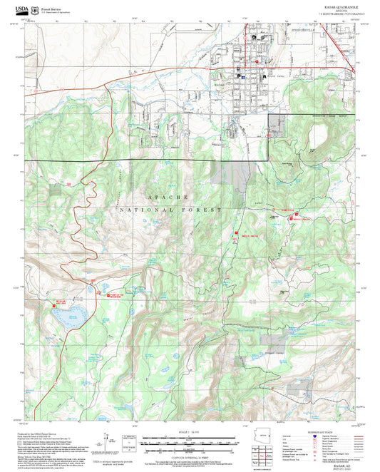 2025 Forest Service Topo Map of Eagar Arizona