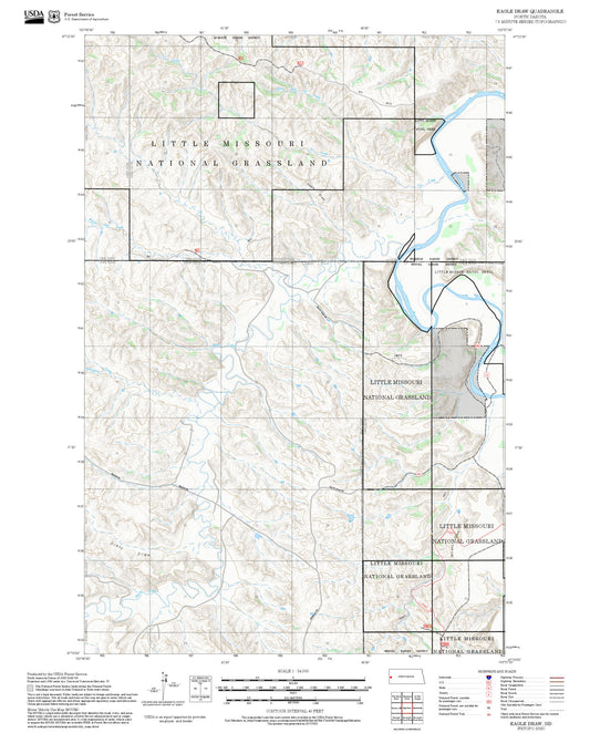 2025 Forest Service Topo Map of Eagle Draw North Dakota
