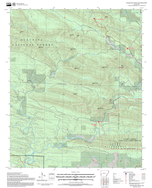 2025 Forest Service Topo Map of Eagle Mountain Arkansas