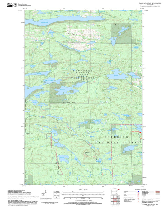 2025 Forest Service Topo Map of Eagle Mountain Minnesota
