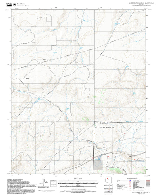 2025 Forest Service Topo Map of Eagle Nest Mountain Arizona