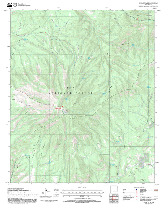 2025 Forest Service Topo Map of Eagle Peak New Mexico
