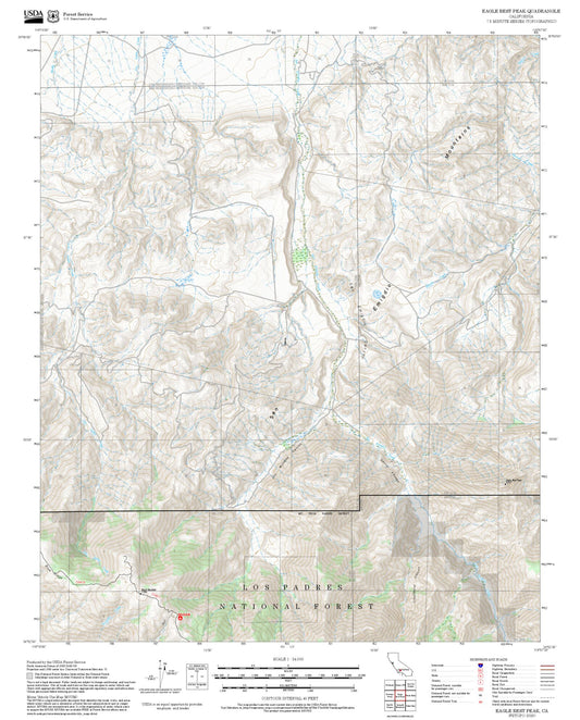 2025 Forest Service Topo Map of Eagle Rest Peak California