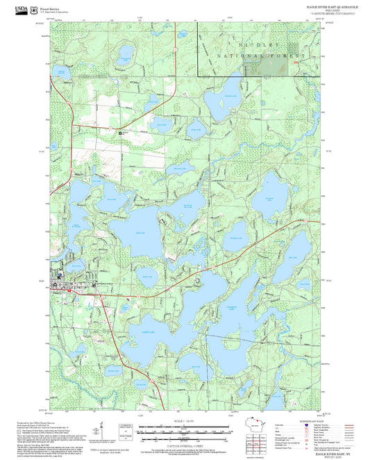 2025 Forest Service Topo Map of Eagle River East Wisconsin