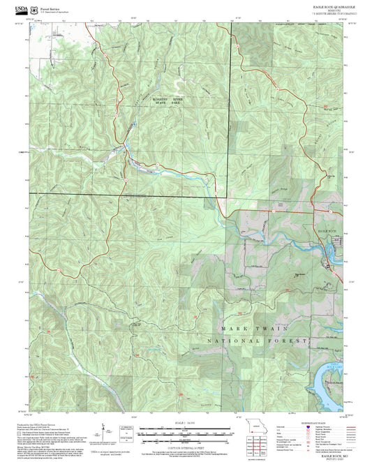 2025 Forest Service Topo Map of Eagle Rock Missouri