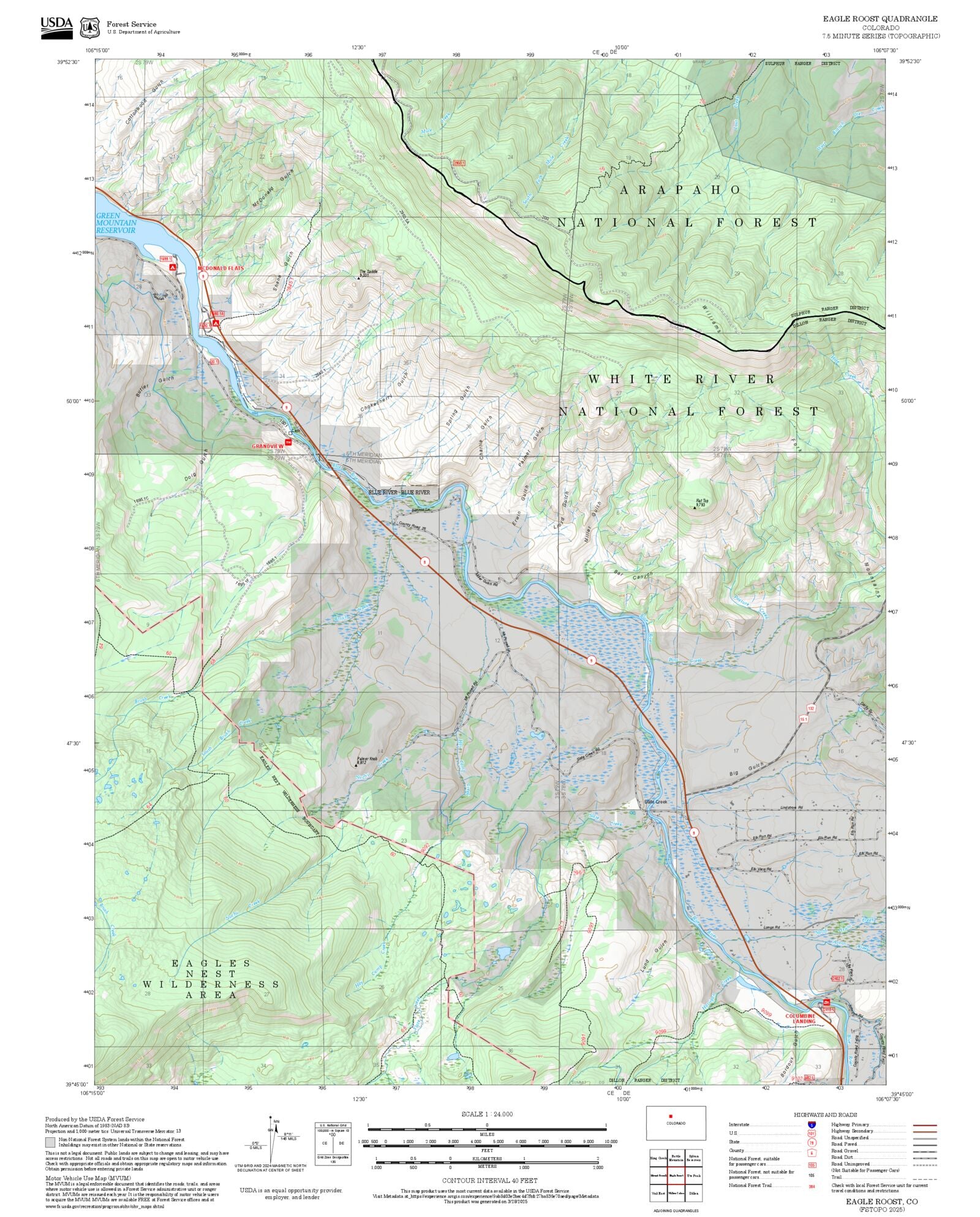 2025 Forest Service Topo Map of Eagle Roost Colorado – MyTopo Map Store