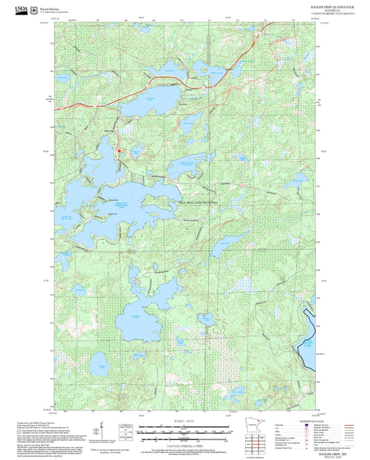 2025 Forest Service Topo Map of Eagles Nest Minnesota