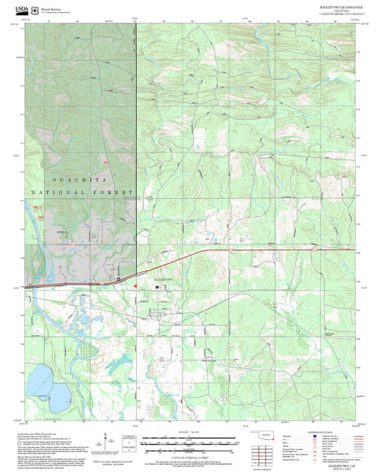 2025 Forest Service Topo Map of Eagletown Oklahoma