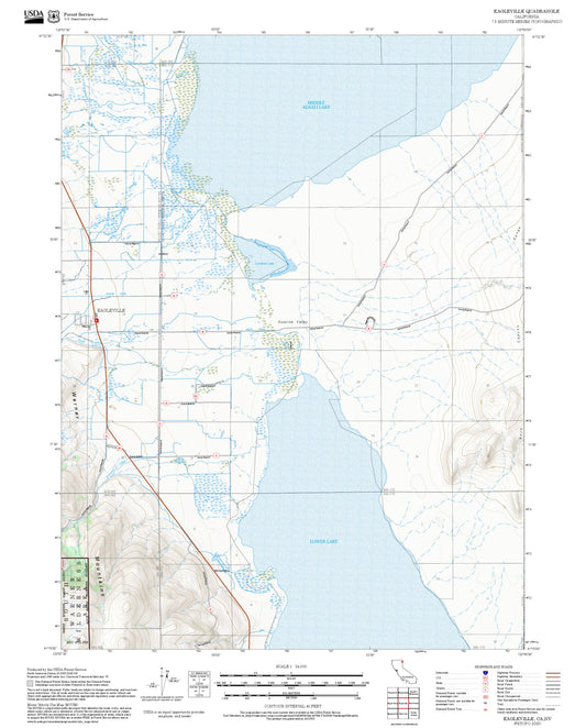 2025 Forest Service Topo Map of Eagleville California
