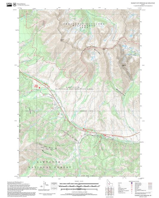 2025 Forest Service Topo Map of Easley Hot Springs Idaho