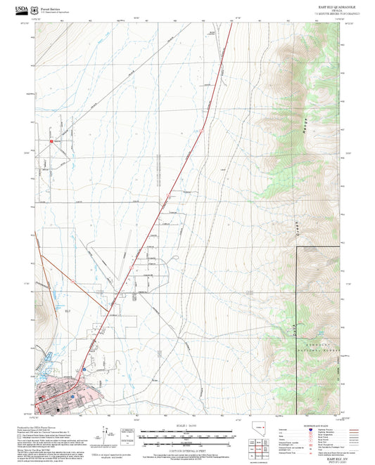2025 Forest Service Topo Map of East Ely Nevada