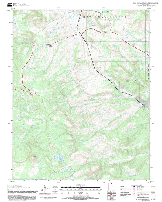 2025 Forest Service Topo Map of East Gavilan Canyon New Mexico