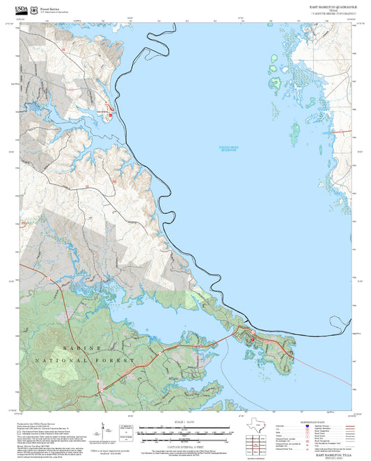 2025 Forest Service Topo Map of East Hamilton Texas