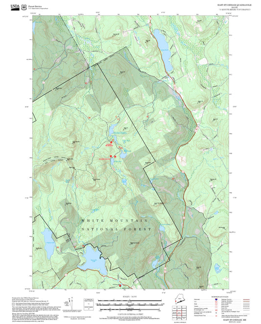 2025 Forest Service Topo Map of East Stoneham Maine