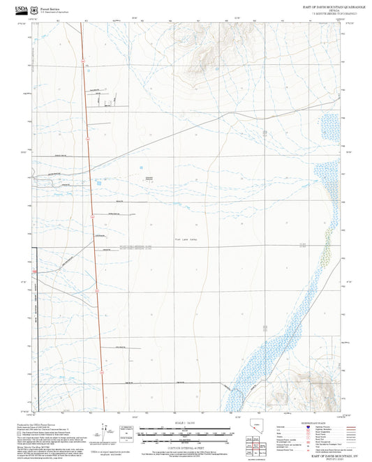 2025 Forest Service Topo Map of East of Davis Mountain Nevada