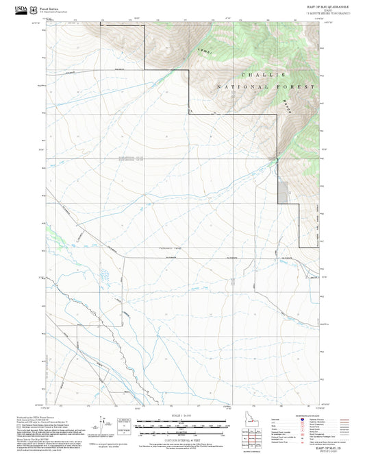 2025 Forest Service Topo Map of East of May Idaho