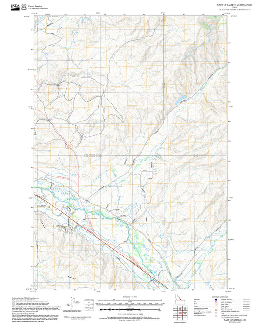 2025 Forest Service Topo Map of East of Salmon Idaho