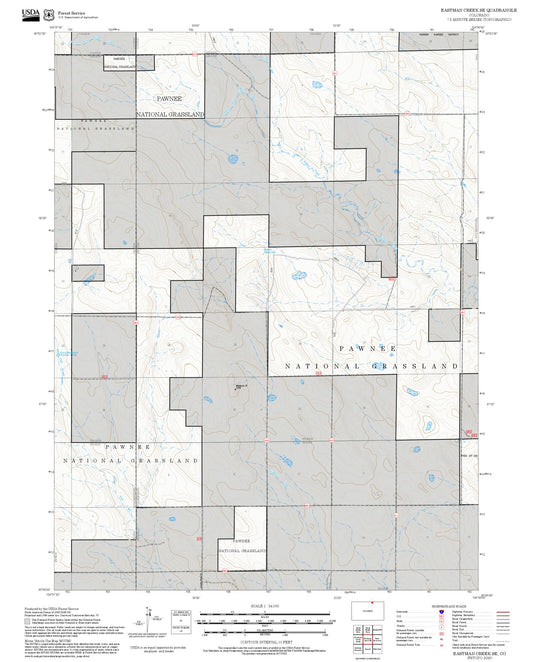 2025 Forest Service Topo Map of Eastman Creek SE Colorado
