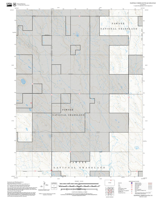 2025 Forest Service Topo Map of Eastman Creek South Colorado