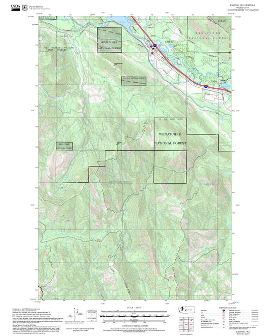 2025 Forest Service Topo Map of Easton Washington