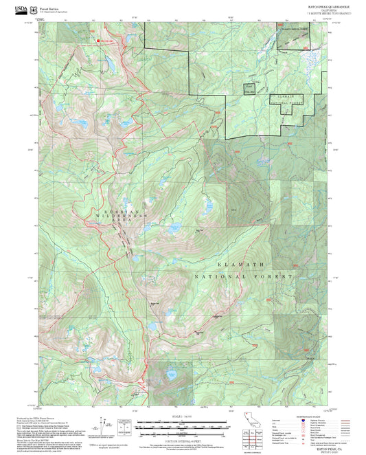2025 Forest Service Topo Map of Eaton Peak California