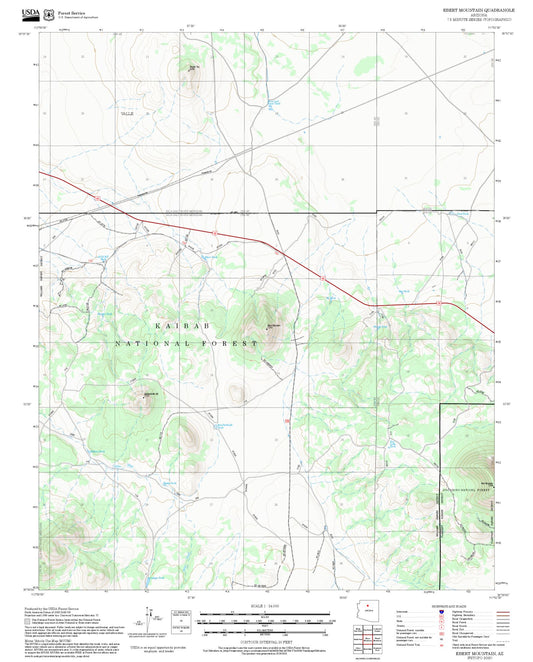 2025 Forest Service Topo Map of Ebert Mountain Arizona