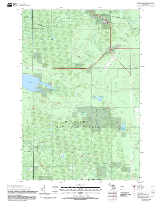2025 Forest Service Topo Map of Eckerman Michigan