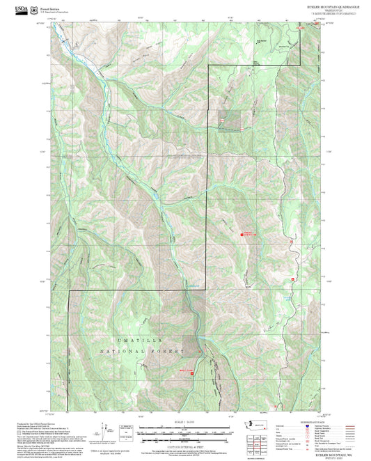 2025 Forest Service Topo Map of Eckler Mountain Washington