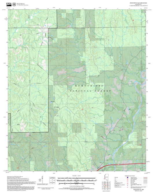 2025 Forest Service Topo Map of Eddiceton Mississippi