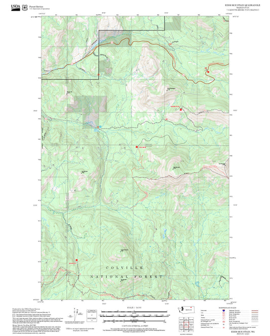 2025 Forest Service Topo Map of Edds Mountain Washington