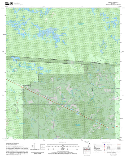 2025 Forest Service Topo Map of Eddy Florida