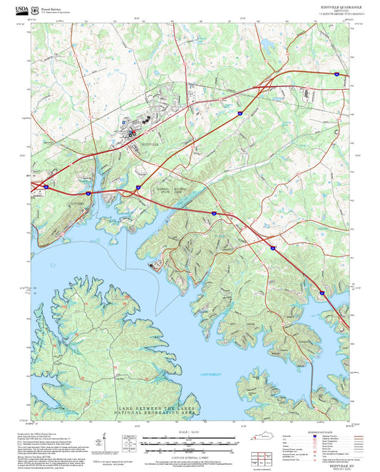 2025 Forest Service Topo Map of Eddyville Kentucky