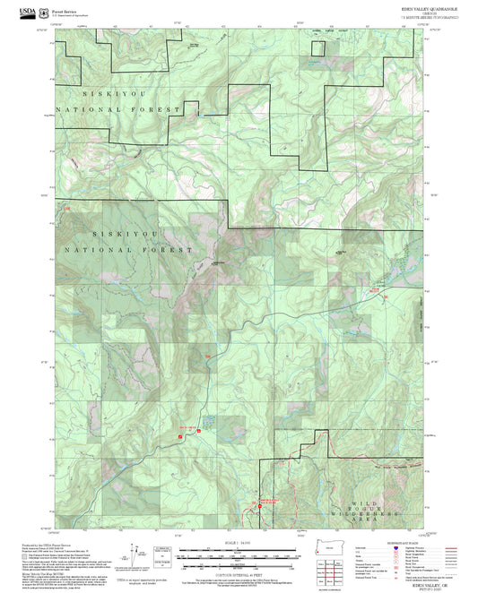 2025 Forest Service Topo Map of Eden Valley Oregon