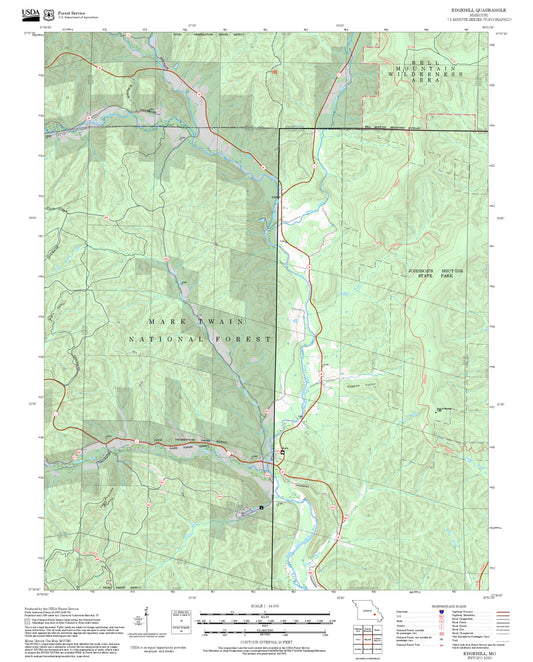 2025 Forest Service Topo Map of Edgehill Missouri
