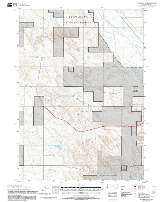 2025 Forest Service Topo Map of Edgemont SW South Dakota