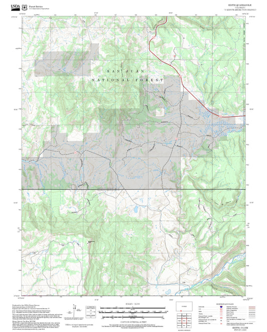 2025 Forest Service Topo Map of Edith Colorado
