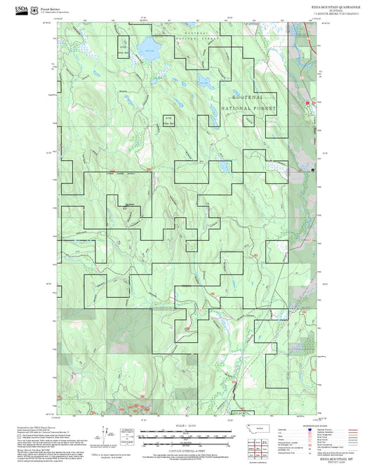 2025 Forest Service Topo Map of Edna Mountain Montana
