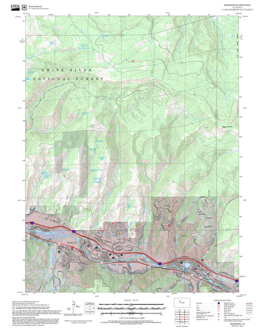 2025 Forest Service Topo Map of Edwards Colorado