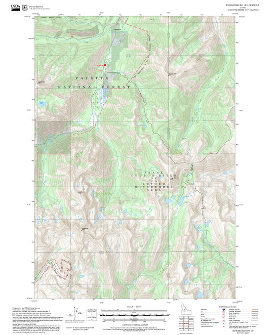 2025 Forest Service Topo Map of Edwardsburg Idaho