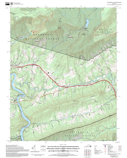 2025 Forest Service Topo Map of Eggleston Virginia