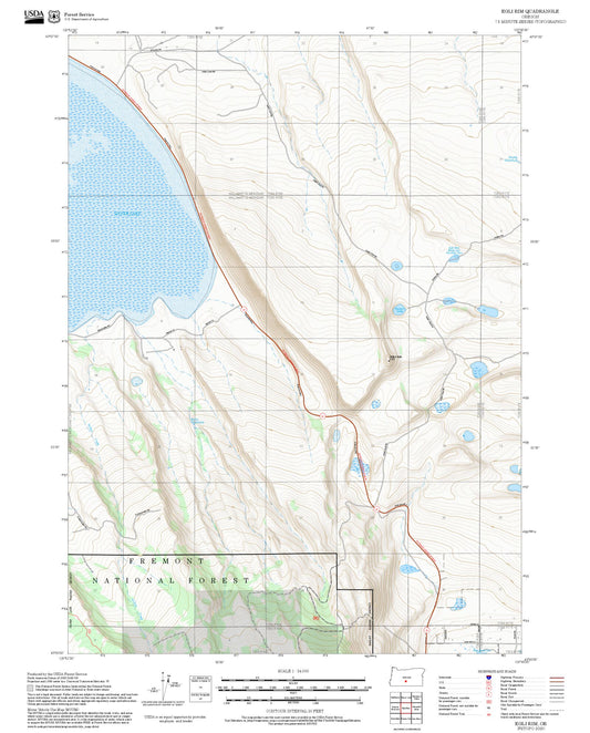 2025 Forest Service Topo Map of Egli Rim Oregon